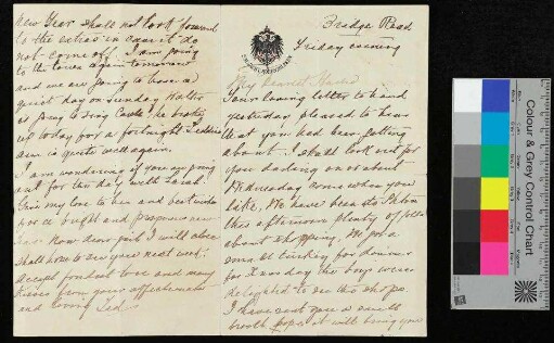 Brief aus Bridge Road auf Briefpapier der S.M. Yacht "Hohenzollern"
