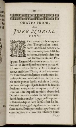 Oratio Prior. De Jure Nobilitandi.