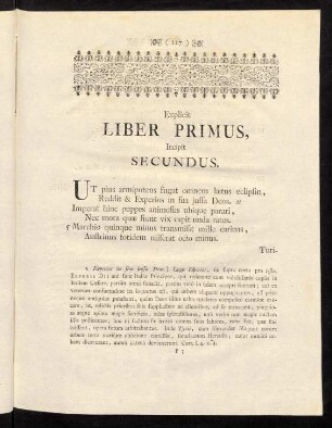 117-143, Explicit Liber Primus Incipit Secundus