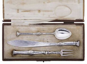 Besteck in Schatulle: Messer, Gabel, Löffel. , 2012.B.119 a-d