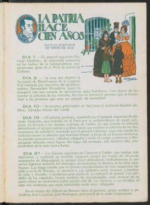 La patria hace cien años : Sucesos acrecidos en enero de 1823