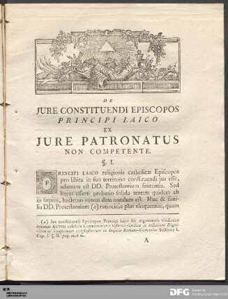 De Jure Constituendi Episcopos Principi Laico Ex Jure Patronatus Non Competente