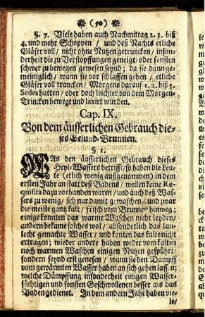 Cap. IX. Von dem äusserlichen Gebrauch dieses Gesund-Brunnen.