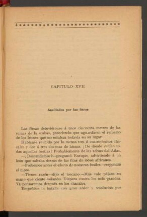 Capítulo XVII - Asediados por las fieras