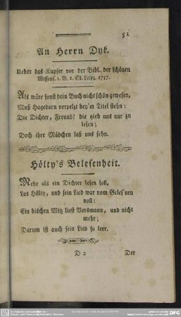 Hölty's Belesenheit