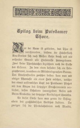 Epilog beim Potsdamer Thore