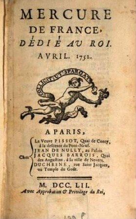 Mercure de France. 1752, 4