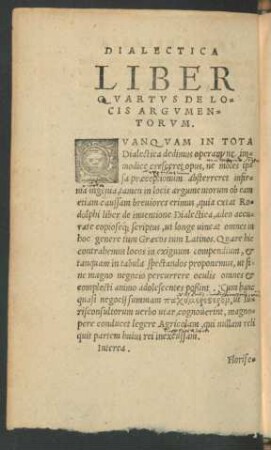 Liber Quartus De Locis Argumentorum.