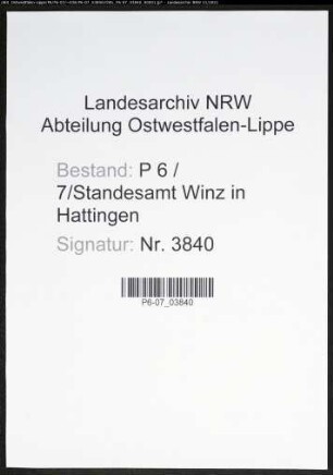 Heiratsregister Standesamt Winz in Hattingen