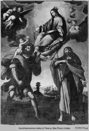 Madonna in der Glorie mit den Heiligen Christophorus und Jakobus Major