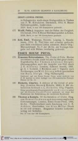 Essex House Press (Nr. 179-222)