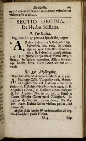 Sectio Decima. De Herbis Stellatis. - Sectio XVIII. De Herbis floribus tetrapetalis.