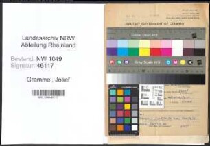 Entnazifizierung Josef Grammel , geb. 25.03.1912 (Lehrer)