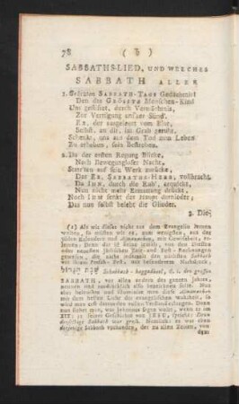 Sabbaths-Lied, Und Welches Sey Der Eigentliche und Gröste Sabbath Aller Sabbathen.