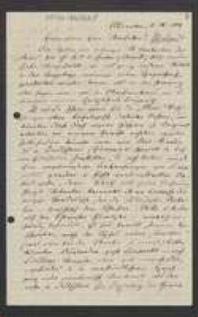 Brief von Ludwig Molendo an Unbekannt