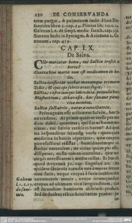 Cap. LX. De Salva