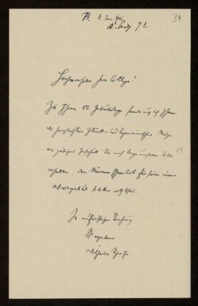 Brief von Unbekannt an Otto von Gierke, 11.1.1921