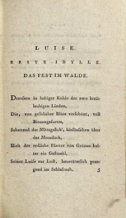 Sämtliche Gedichte, 1. Luise