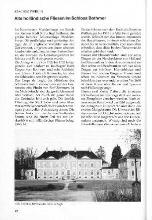 Abb. 1: Schloss Bothmer, das Corps de Logis