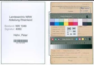 Entnazifizierung Peter Hehn , geb. 09.09.1911 (Heilpraktiker)