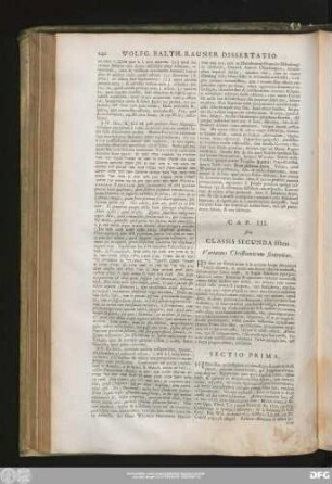 Cap. III. sive Classis Secunda sistens Variantes Christianorum sententias.