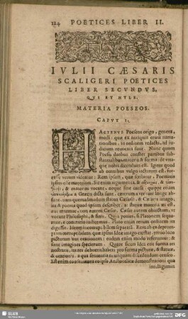 Julii Caesaris Scaligeri Poetices Liber Secundus, Qui Et Hyle
