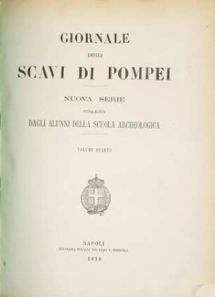 Giornale degli scavi di Pompei. 4 = No. 27/28. 1878/79