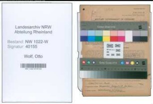 Entnazifizierung Otto Wolf , geb. 01.01.1886 (Kaufmann)