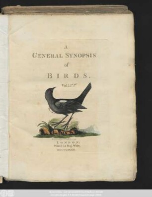 Vol. 1, 2: A General Synopsis of Birds