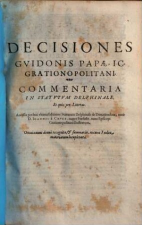 Guidonis Papae ... decisiones