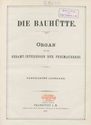 50. Jahrgang: Die Bauhütte