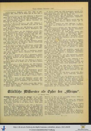 Elsässische Missionäre als Opfer der „Afrique“.