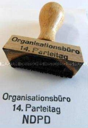 Stempel "Organisationsbüro 14. Parteitag"