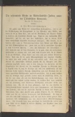 Die reformierte Kirche in Niederländisch-Indien unter der Ostindischen Kompanie