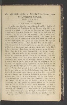 Die reformierte Kirche in Niederländisch-Indien unter der Ostindischen Kompanie