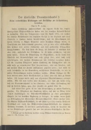 Der überseeische Branntweinhandel