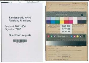Entnazifizierung Auguste Guenthoer , geb. 07.02.1905 (Kaufm.Angestellter)
