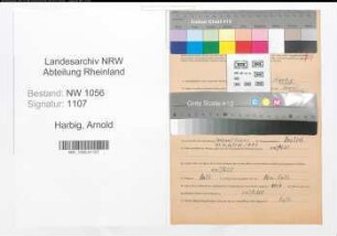 Entnazifizierung Arnold Harbig , geb. 09.11.1907 (Schlosser)