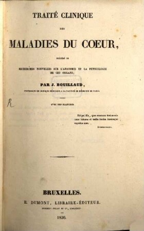 Traité clinique des maladies du coeur : Avec Planches