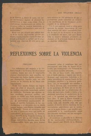 Reflexiones sobre la violencia