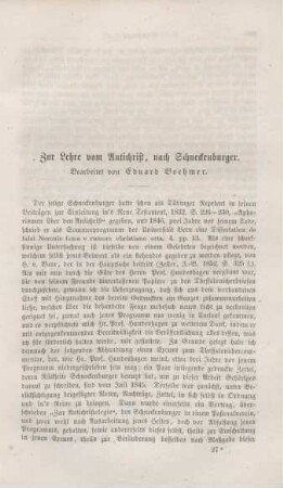 405-467 Zur Lehre vom Antichrist, nach Schneckenburger