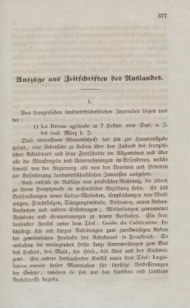 Auszüge aus Zeitschriften des Auslandes.