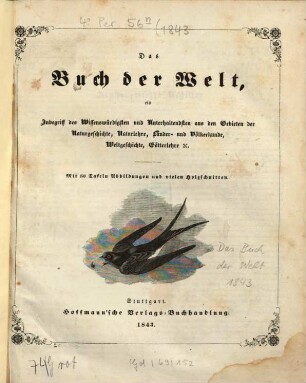 Buch der Welt : illustrirtes Volksblatt. 1843