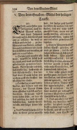 V. Von dem Gnaden-Mittel der Heiligen Tauffe