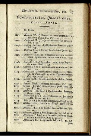 Controversiae, Quaestiones, Varia Juris - Würtembergica.