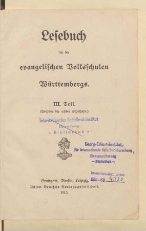 Teil 3 = Sechstes - Achtes Schuljahr, [Schülerband]: [Teil 3 = Sechstes - Achtes Schuljahr, [Schülerband]]