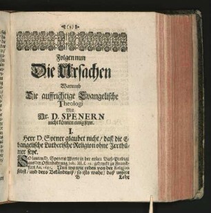 Folgen nun Die Ursachen Warumb Die auffrichtige Evangelische ...