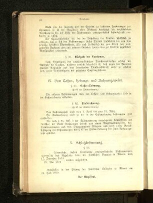 § 31. Cassen-Ordnung.