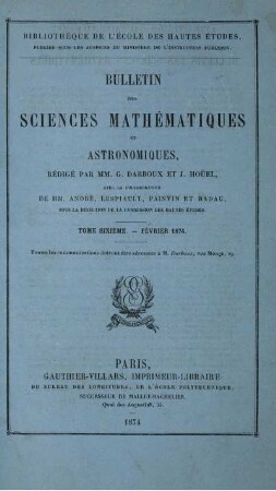 Tome Sixième. - Fevrier 1874.