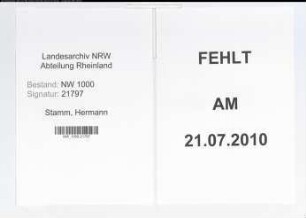 Entnazifizierung Hermann Stamm, geb. 00.00.0000 ()